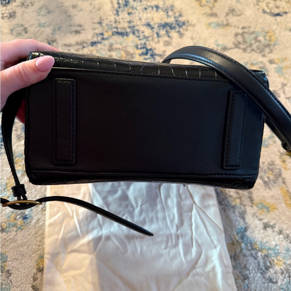 Tory Burch Black Croc-Embossed Backpack - Picture 6 of 7
